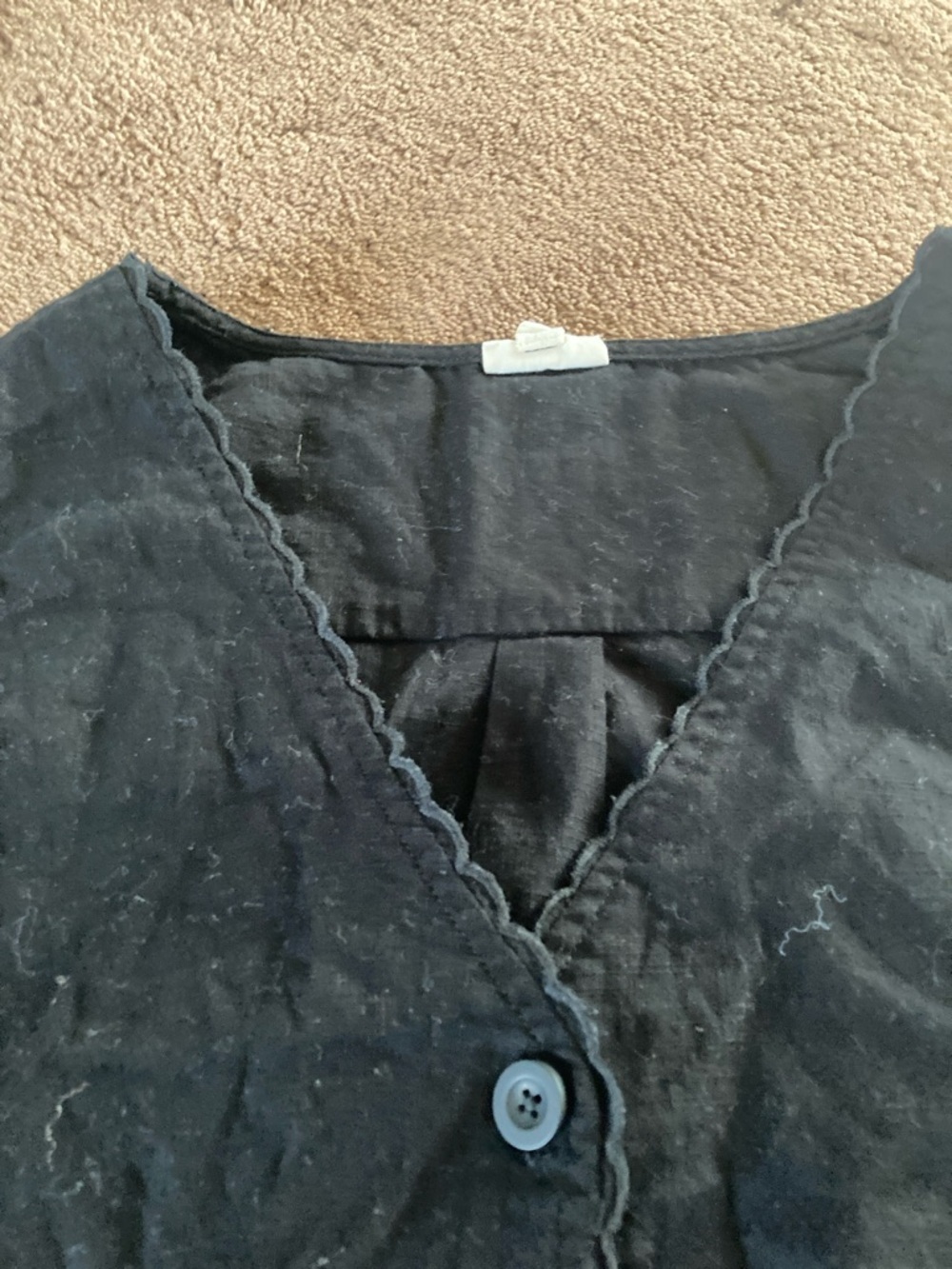 a.n.a Black Button Front Tank Top